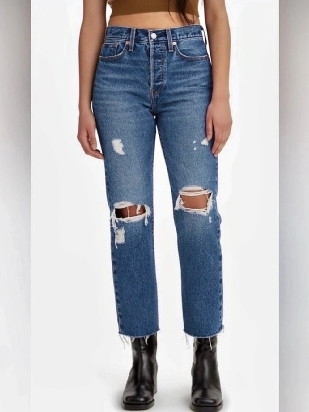 Levi's Wedgie 501 Original Crop Straight Leg Jeans